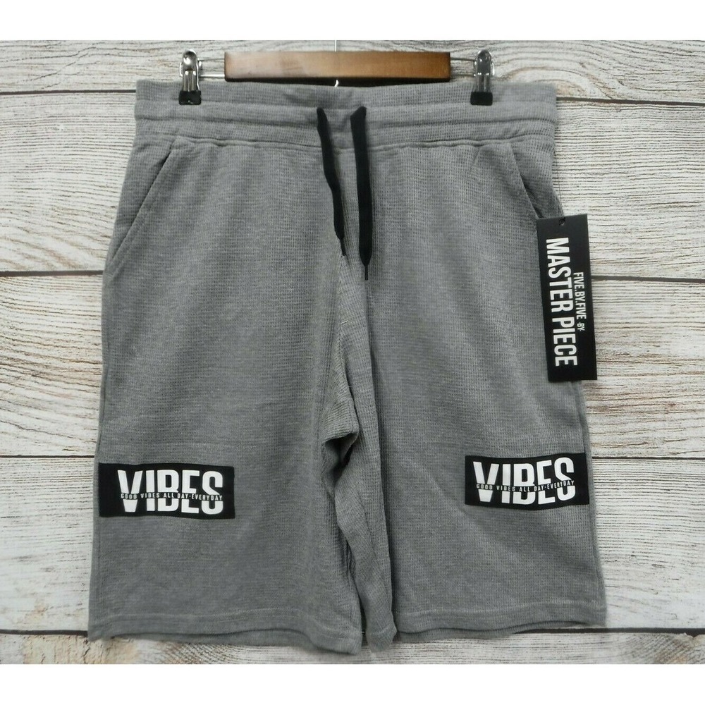 Shorts Five by Five by Masterpiece Mens Size Large Grey Patch Thermal Fabric New